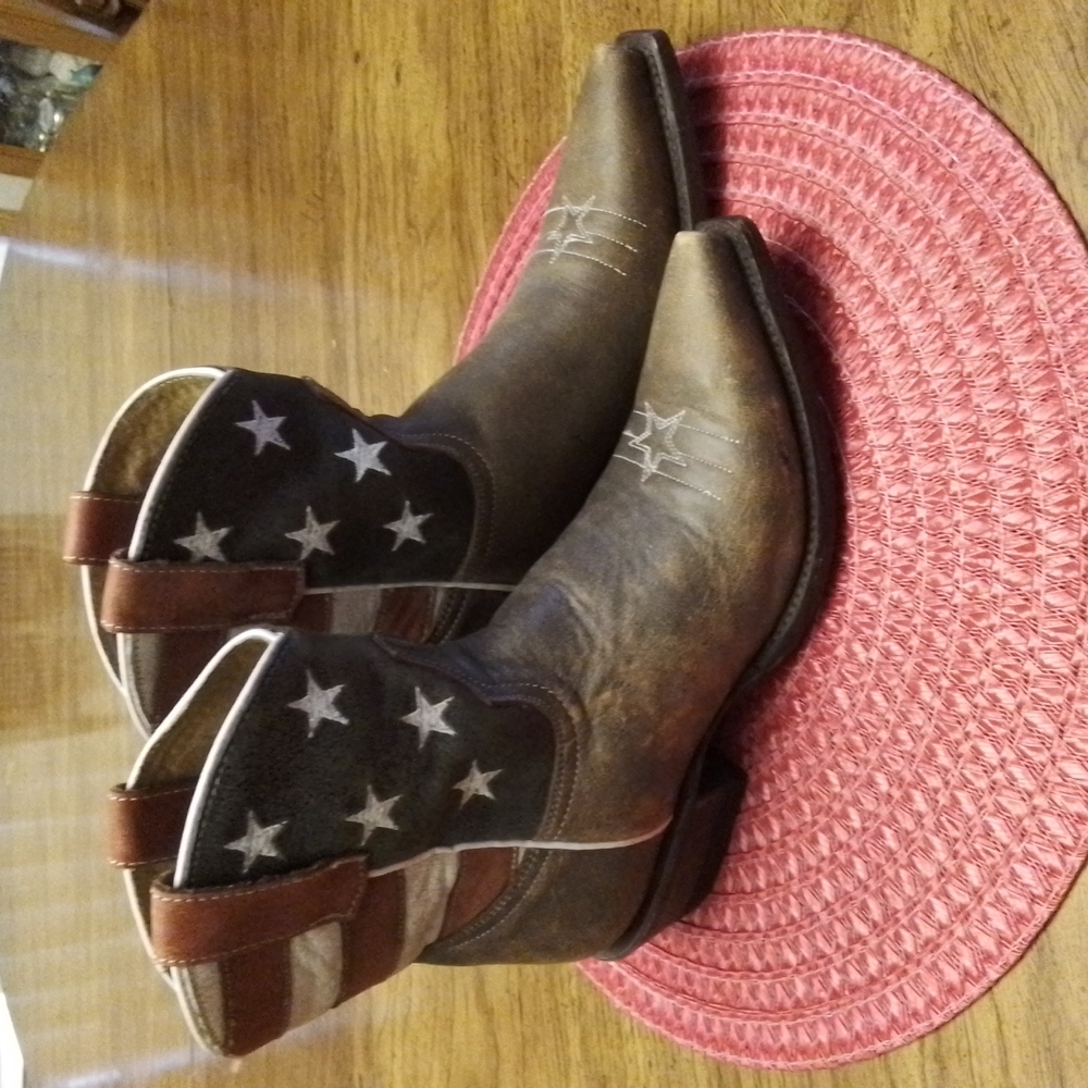 Roper 6 1/2 ALL Leather Stars & Stripes 4th of July Boots/Booties